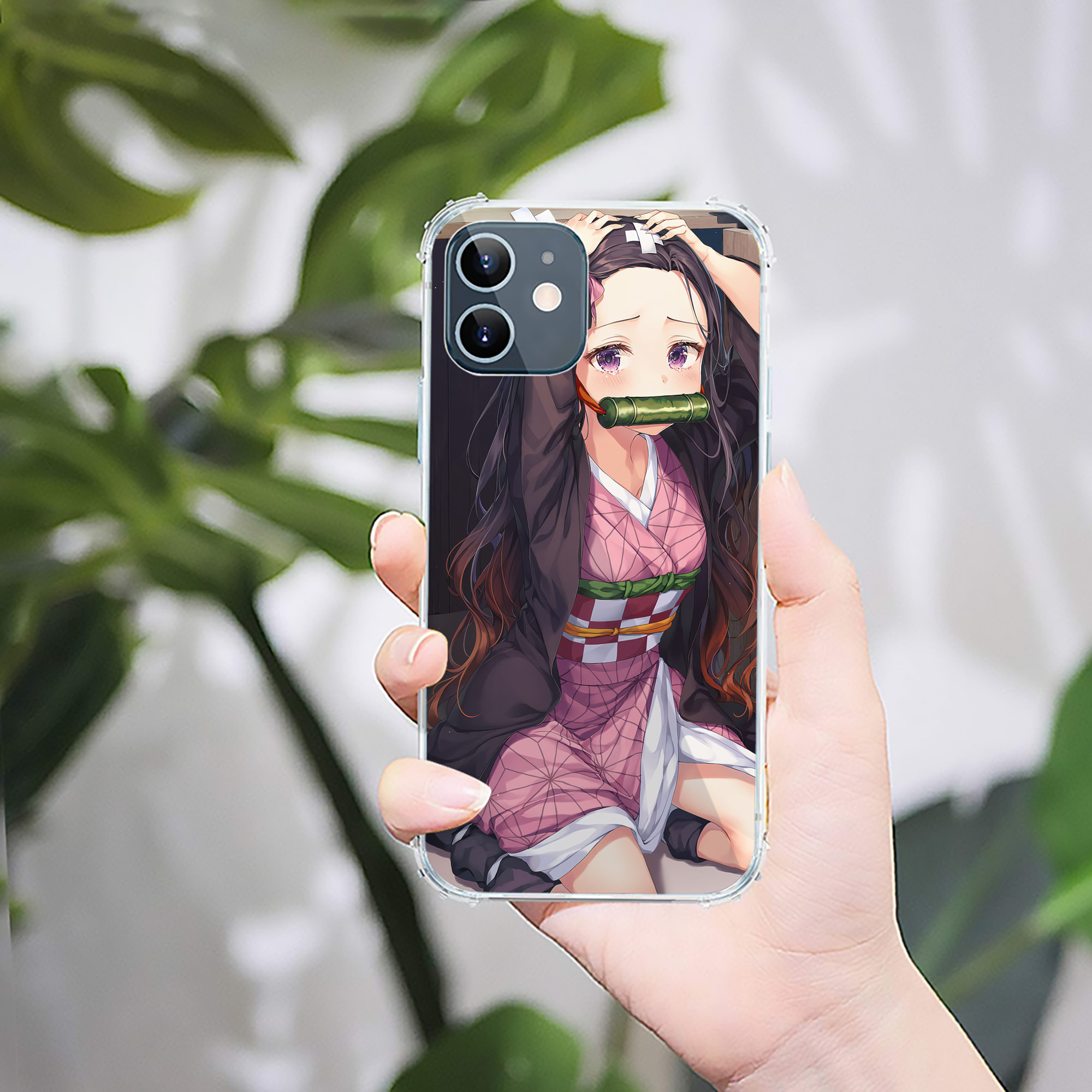 （画像用） 鬼滅の刃（きめつのやいば）竈門 禰󠄀豆子／かまど ねずこ Kamado Nezuko 【iPhone 12シリーズ対応】透明スマホケース（クリアソフトケース）